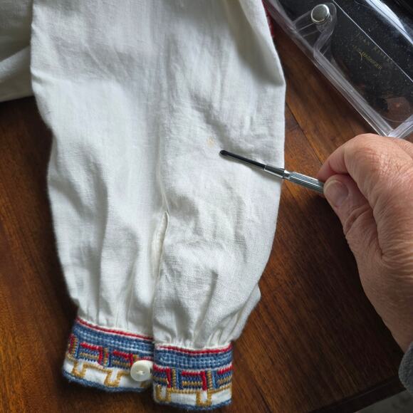 Faherty Tula Blouse Women's S White Multi Embroidered Boho Western Cowgirl READ - Picture 9 of 10